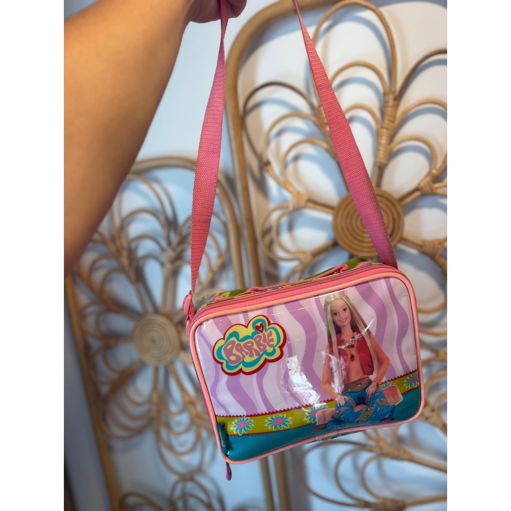 Vintage Barbie Thermos Lunch Box Pink‎ Y2K Soft Insulated Bag Shoulder Strap